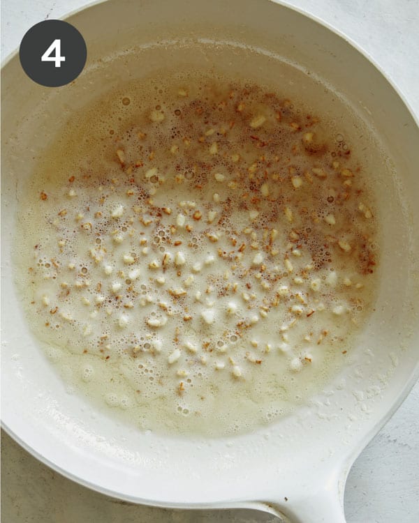 Garlic butter to be served with lamb chops.